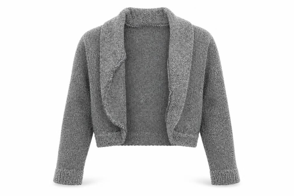 Marks and Spencer Womens Grey V-Neck Acrylic Shrug Jumper Size S