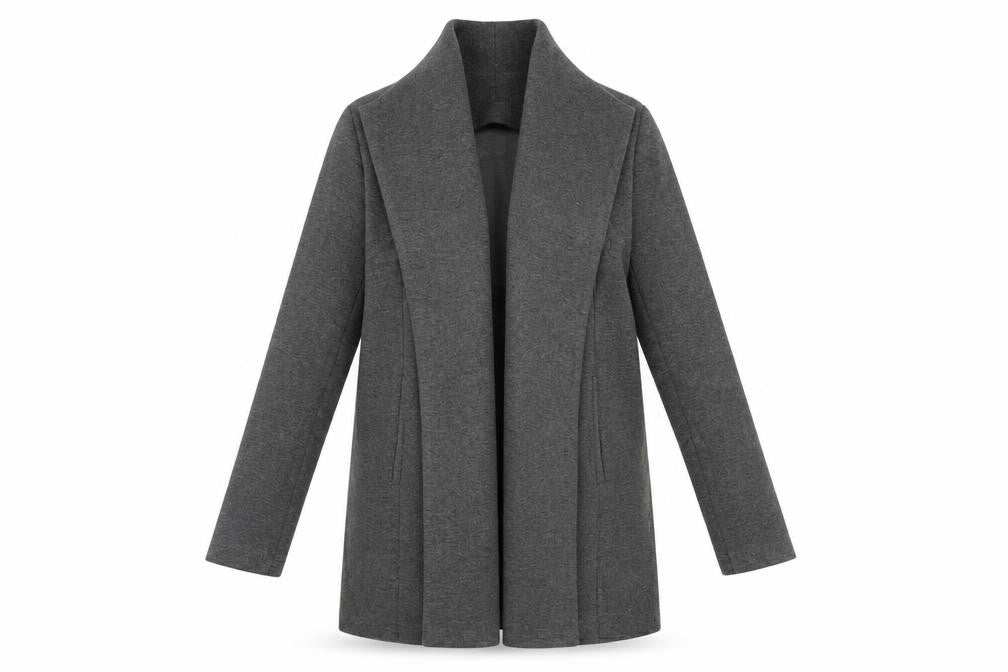 Front view of Apricot women’s grey overcoat coat, size UK 8