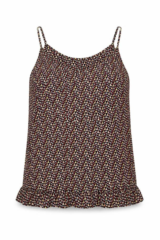 United Colors of Benetton Womens Multicoloured Geometric Polyester Camisole Tank Size S V-Neck