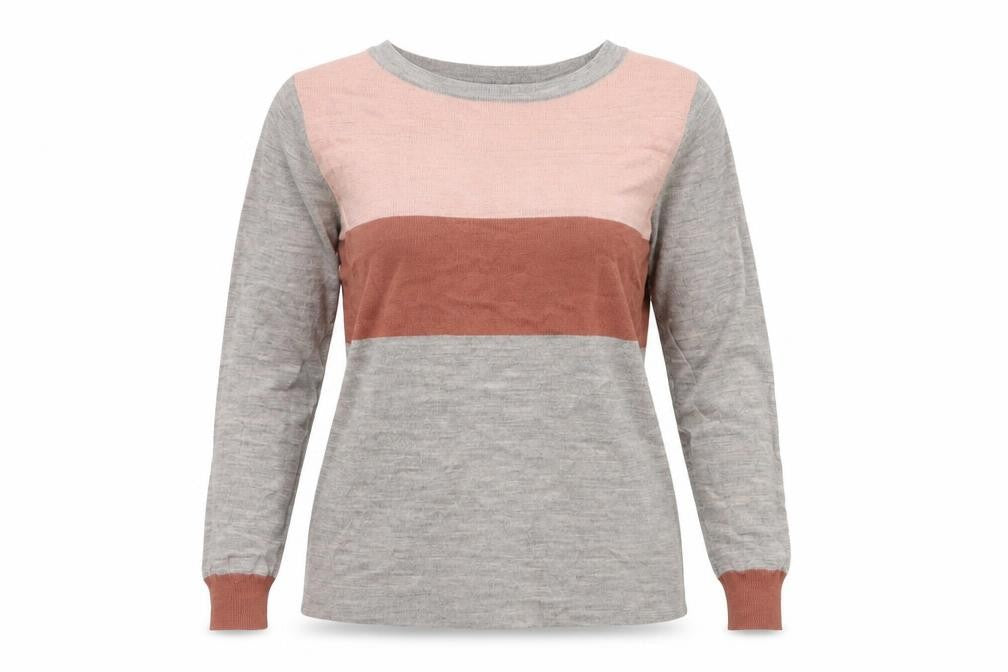 Cynthia Rowley Womens Grey Boat Neck Acrylic Pullover Jumper Size M - Colourblock