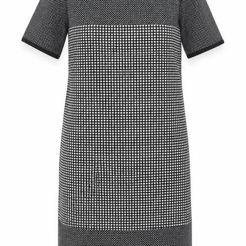 Great Plains London Womens Blue Geometric Polyester Shift Size M Boat Neck Zip