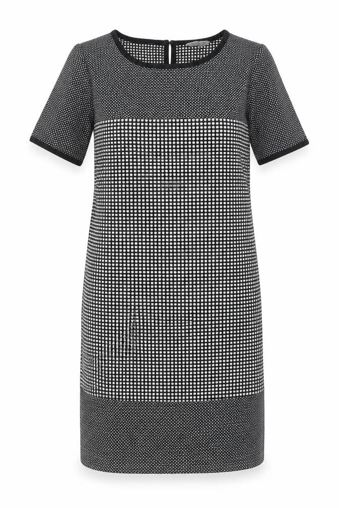 Great Plains London Womens Blue Geometric Polyester Shift Size M Boat Neck Zip
