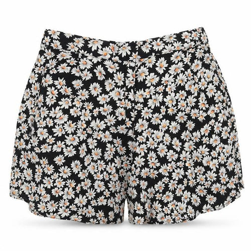 Topshop Womens Black Floral Viscose Bermuda Shorts Size 8 Regular Hook & Eye