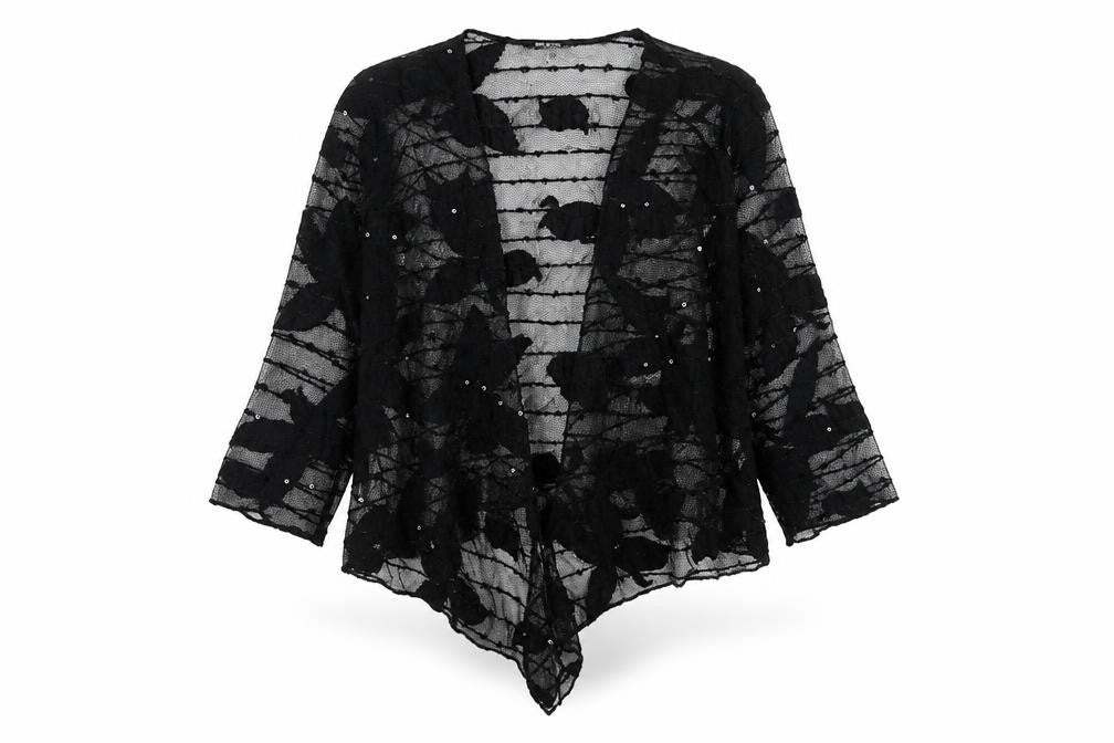 Per Una Womens Black V-Neck Polyamide Cardigan Jumper Size 14