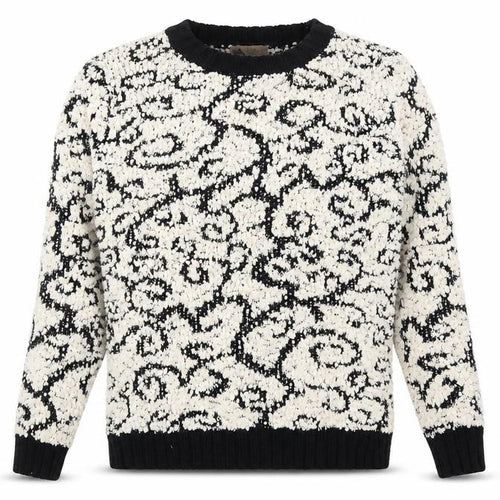 Katsumi Womens Ivory Scoop Neck Geometric Acrylic Pullover Jumper Size M