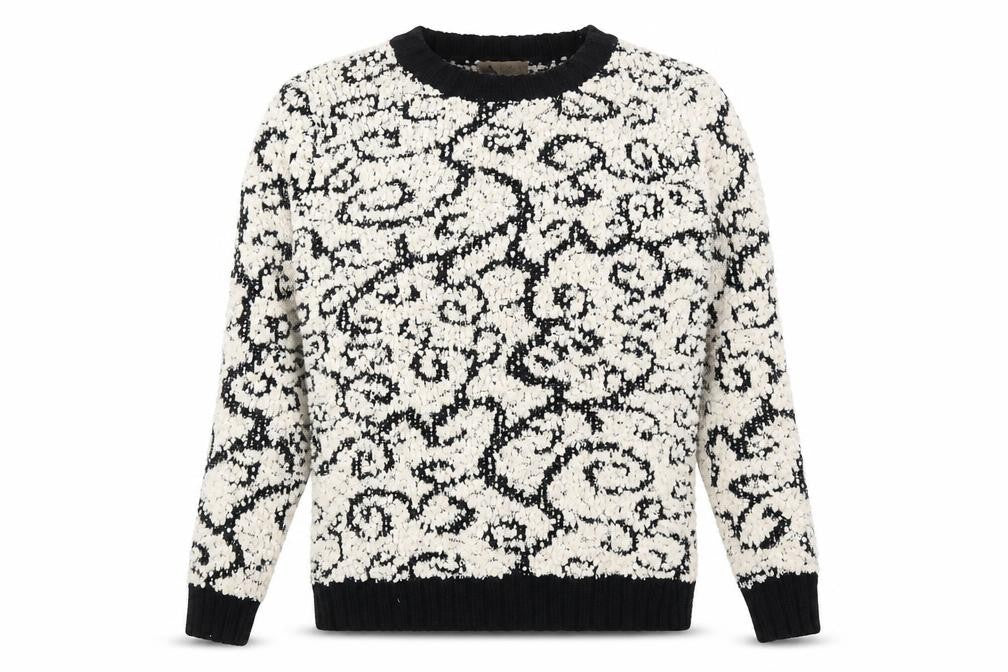 Katsumi Womens Ivory Scoop Neck Geometric Acrylic Pullover Jumper Size M