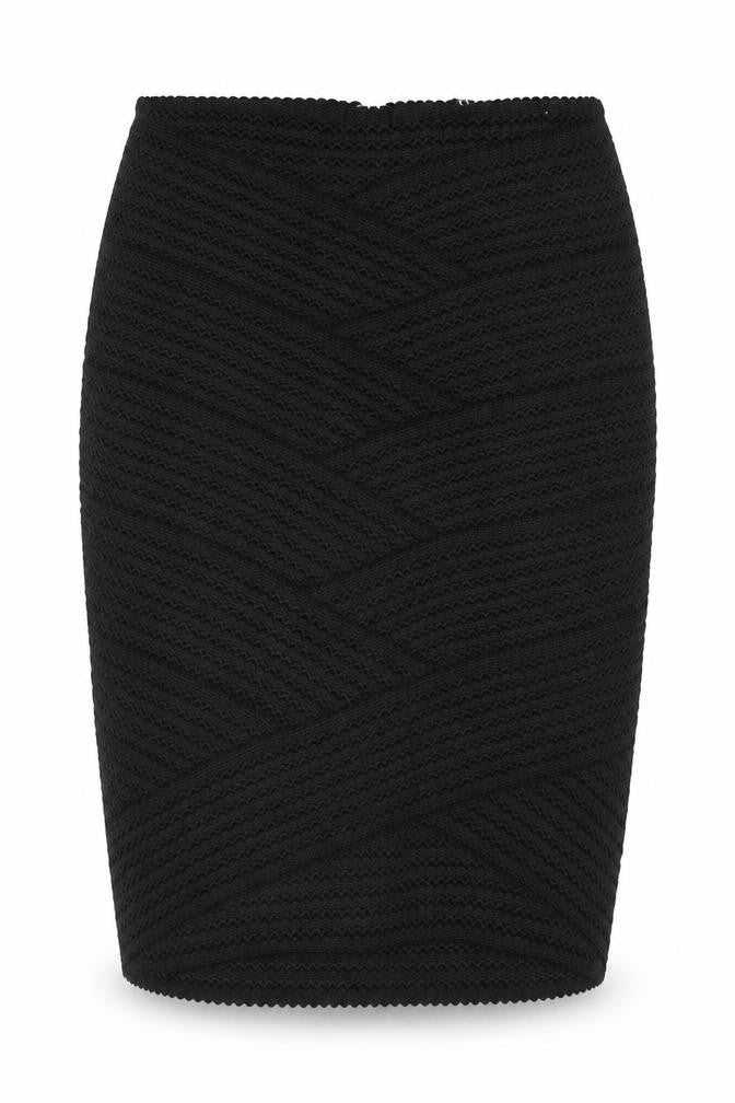 H&M Womens Black Polyester Straight & Pencil Skirt Size 6 Zip