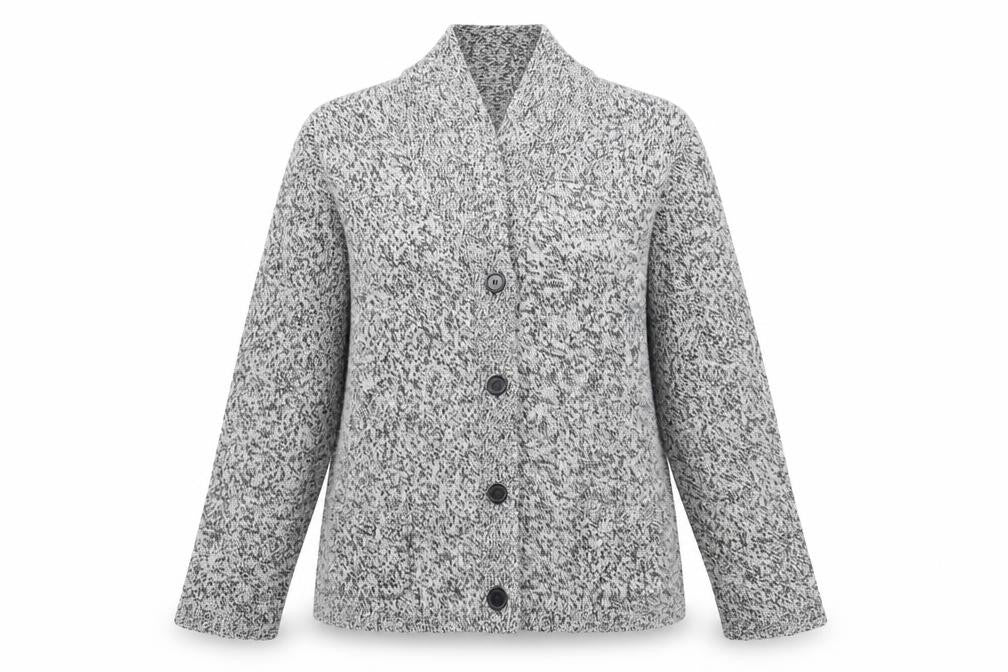 Damart Womens Grey V-Neck Acrylic Cardigan Jumper Size 8