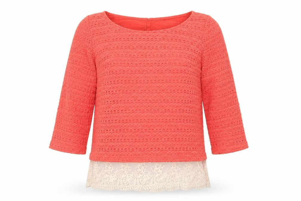 Next Womens Red Scoop Neck Polyester Pullover Jumper Size 6