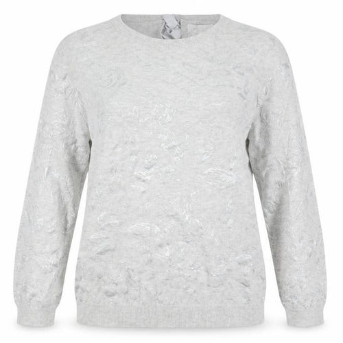 RJR.John Rocha Womens Grey Round Neck Geometric Acrylic Pullover Jumper Size 14