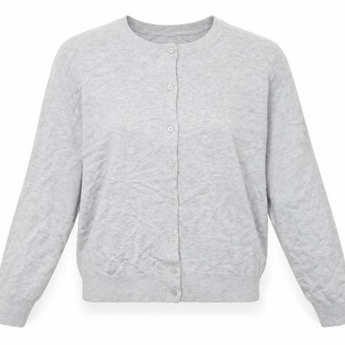 Marks and Spencer Womens Grey Round Neck Viscose Cardigan Jumper Size 12