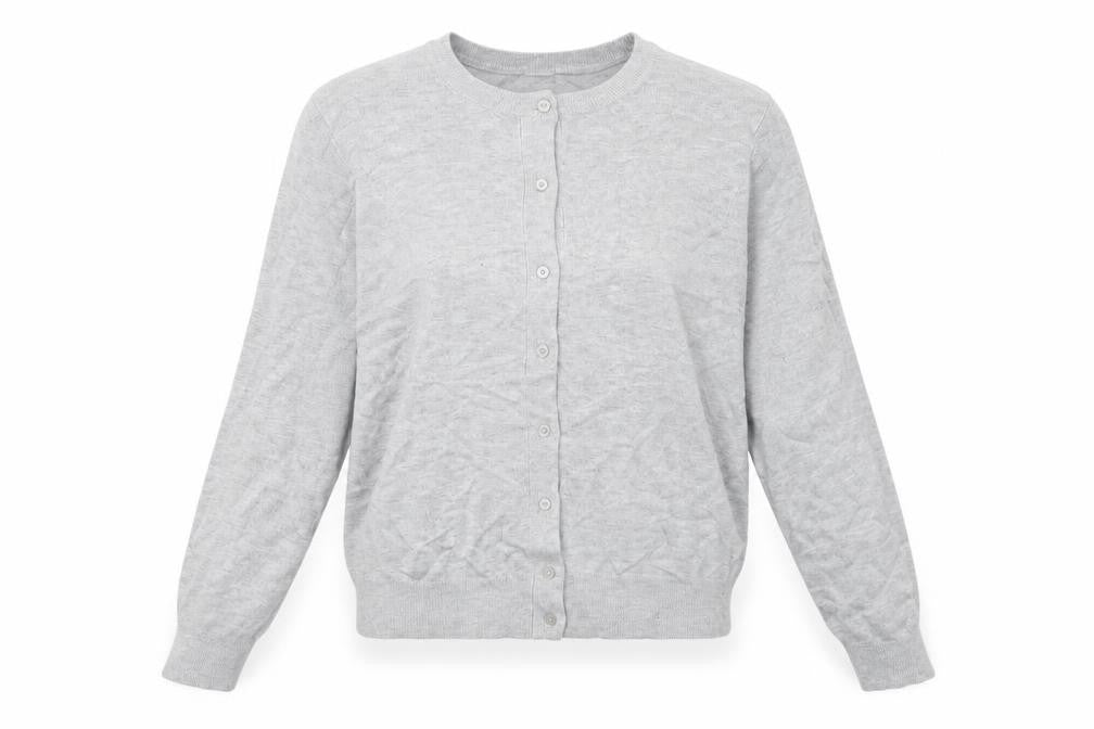 Marks and Spencer Womens Grey Round Neck Viscose Cardigan Jumper Size 12