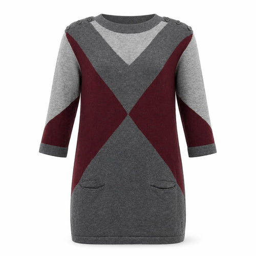 Wallis Womens Grey Geometric Acrylic Jumper Dress Size S Round Neck Pullover