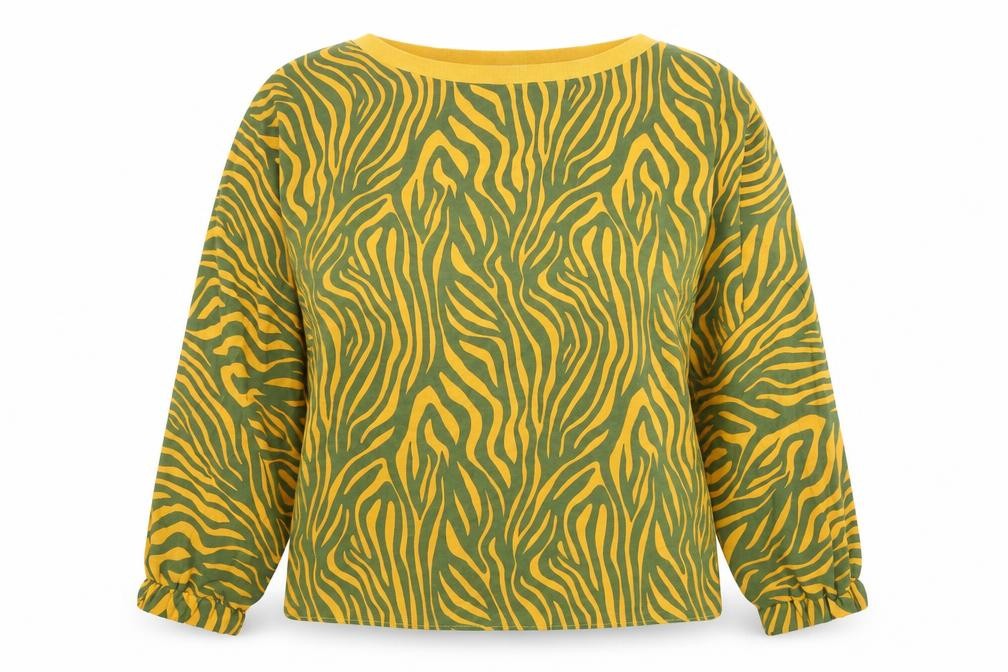 Next Womens Orange Geometric Modal Basic Blouse Size M Boat Neck