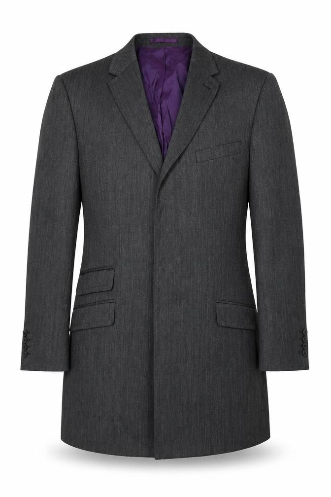 Front view of Paul Costelloe men’s grey polyester jacket blazer, size 40