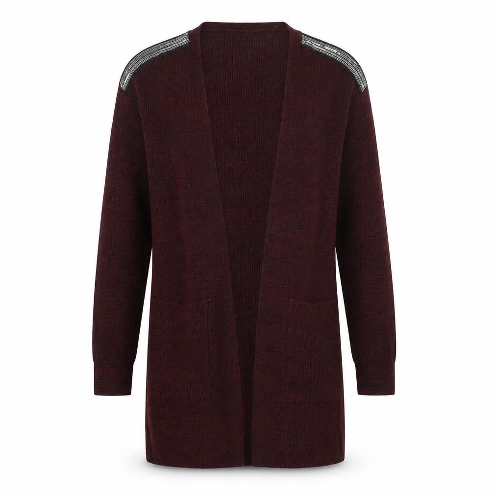 Stradivarius Womens Red V-Neck Acrylic Cardigan Jumper Size S
