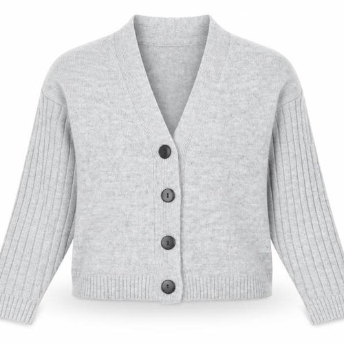ASOS Womens Grey V-Neck Acrylic Cardigan Jumper Size 8