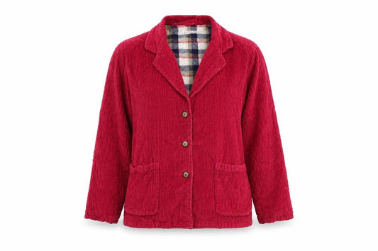 Front view of Two Plus One women’s pink jacket, size UK 14, button