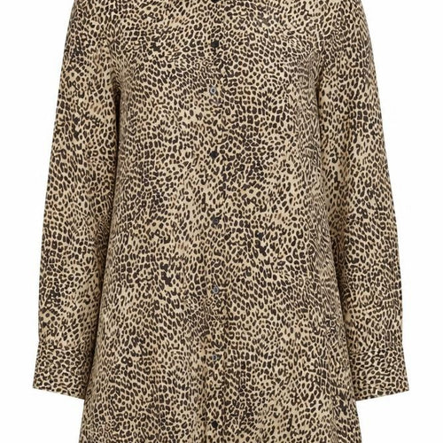 Zara Womens Yellow Animal Print Polyester Shirt Dress Size S Collared Button
