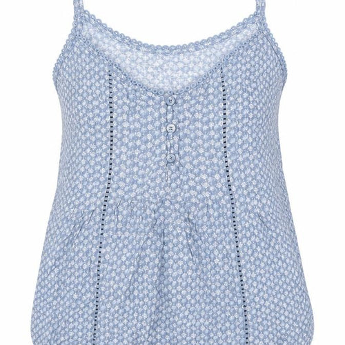 NEXT Womens Blue Geometric 100% Cotton Camisole Blouse Size 6 Scoop Neck