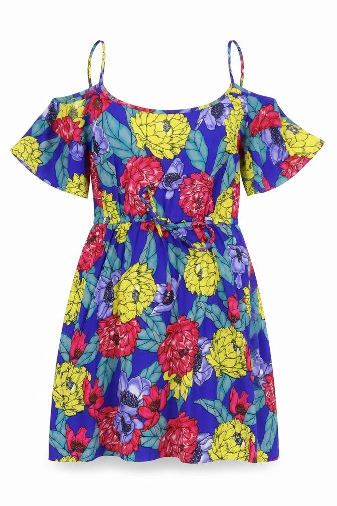 Front view of Atmosphere women’s multicoloured geometric polyester a-line, size UK 10, scoop neck pullover