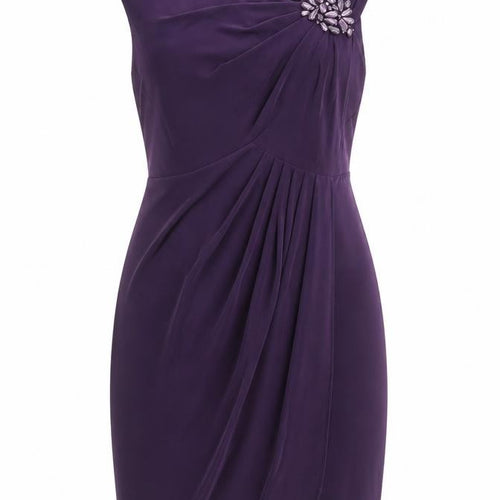 Jessica Howard Womens Purple Polyester Sheath Size 10 V-Neck Zip