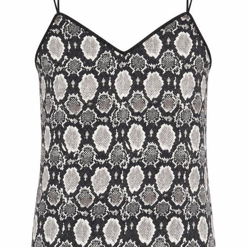 Topshop Womens Grey Animal Print Polyester Camisole Tank Size 8 V-Neck - Snake Skin Print