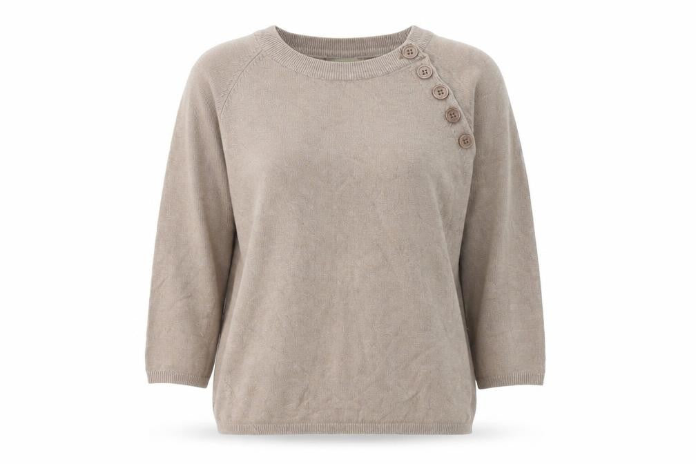 Valley Girl Womens Brown Round Neck Cotton Pullover Jumper Size M
