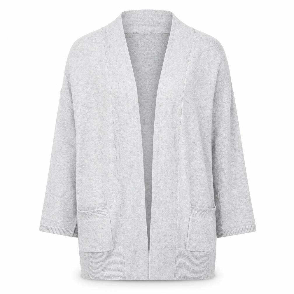 Primark Womens Grey V-Neck Cotton Cardigan Jumper Size 8