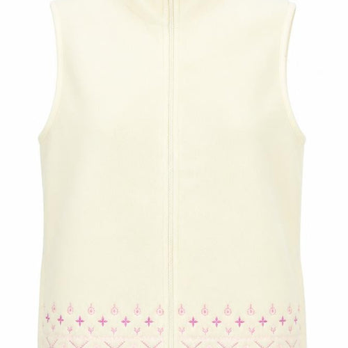 Neutral Territory Womens Beige Geometric Gilet Waistcoat Size S Zip