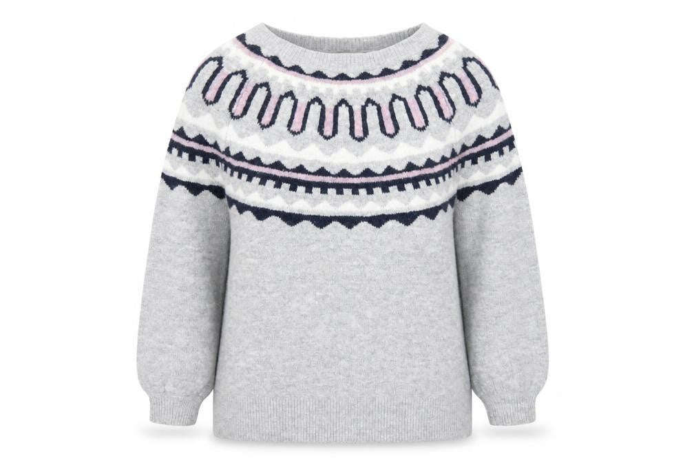 Front view of George women’s grey scoop neck acrylic jumper, size S