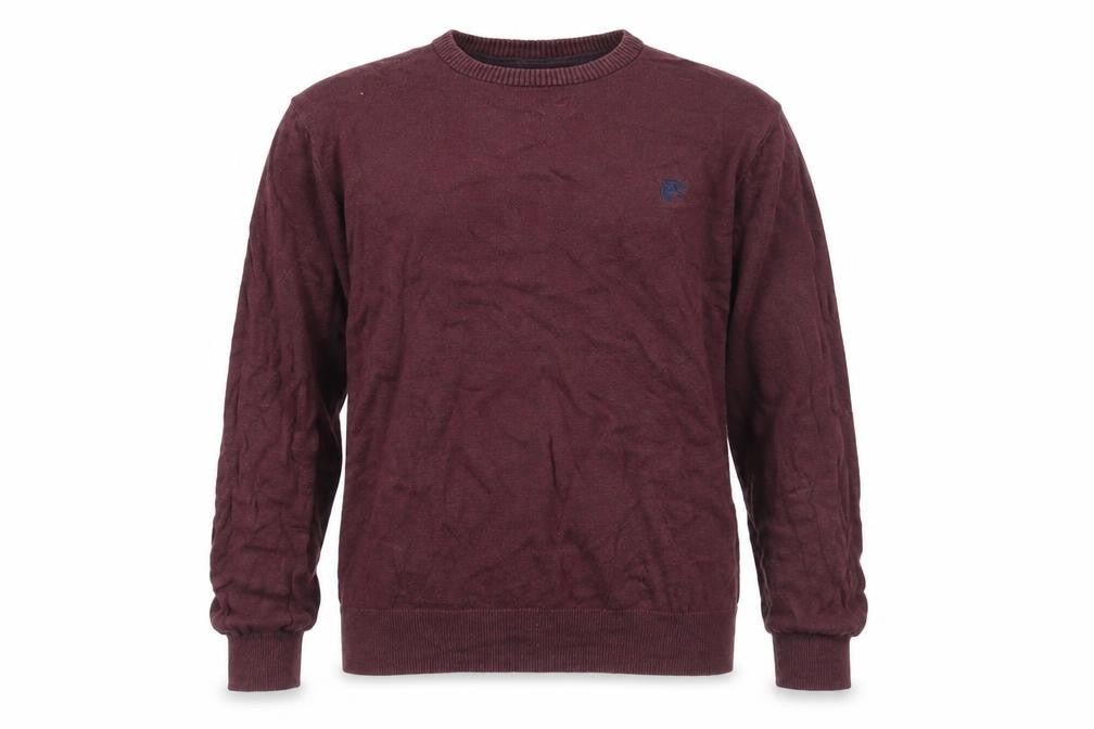 Racing Green Mens Purple Round Neck Cotton Pullover Jumper Size L