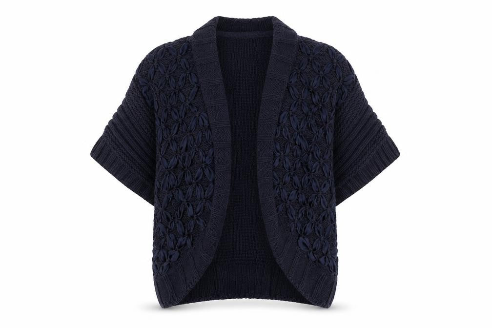 Per Una Womens Blue V-Neck Acrylic Cardigan Jumper Size 14