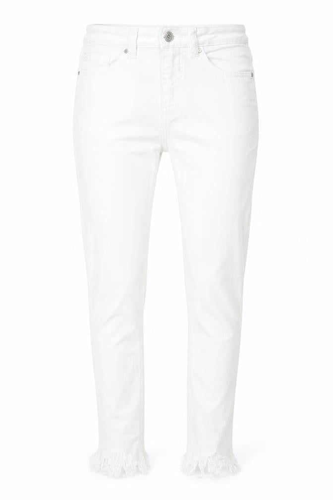 Denim & Co. Womens White Cotton Skinny Jeans Size 8 Regular Zip
