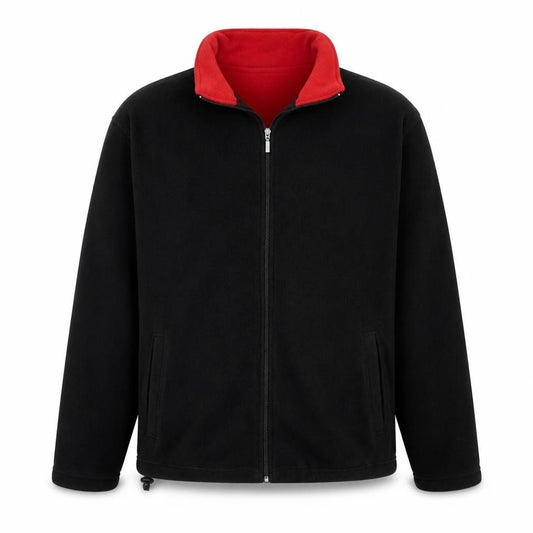 Front view of Cutting Edge men’s black jacket, size L, zip