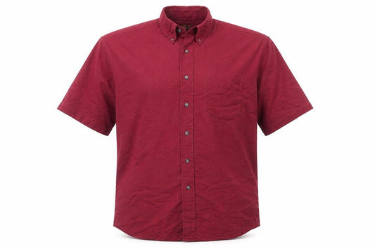 Burton Mens Red Viscose Button-Up Size L Collared Button