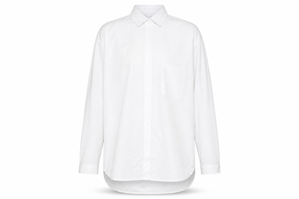 Cong Fan Mens White Polyester Dress Shirt Size XL V-Neck Button