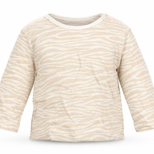 George Girls Brown Animal Print 100% Cotton Basic T-Shirt Size 6-9 Months Round Neck Pullover