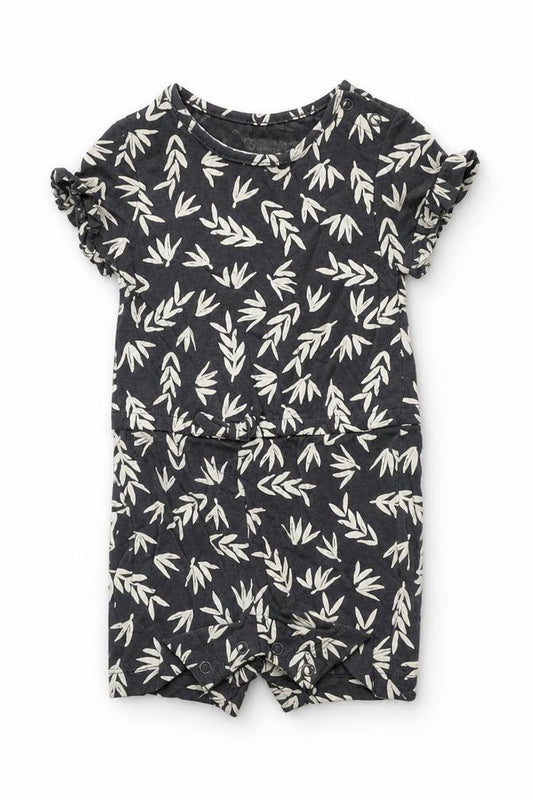 Primark Girls Grey Geometric Polyester Romper One-Piece Size 6-9 Months Snap
