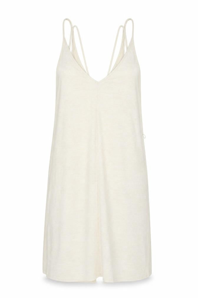 Front view of Gap women’s beige polyester tank dress, size S, sweetheart pullover