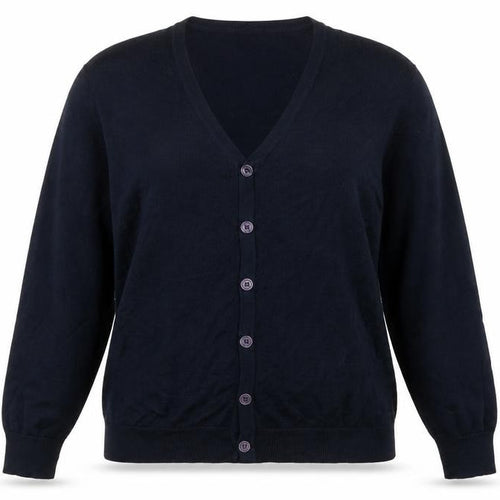 Back Point Womens Blue V-Neck Acrylic Cardigan Jumper Size L