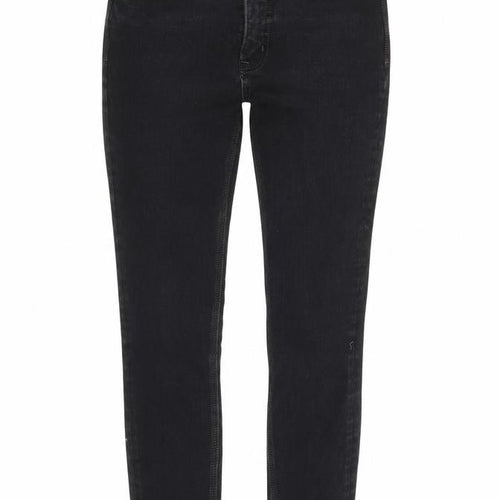 Marks and Spencer Womens Black Cotton Skinny Jeans Size 10 Regular Zip