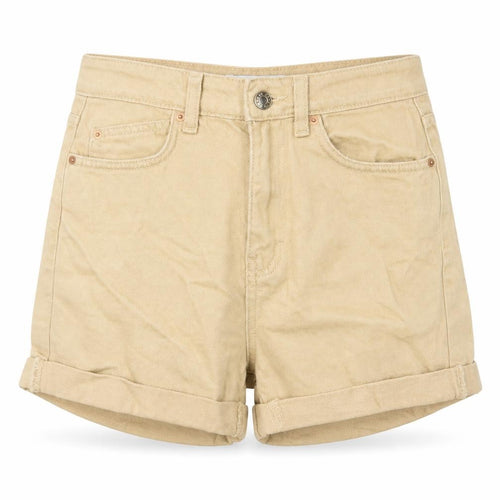 Denim & Co. Womens Beige Cotton Boyfriend Shorts Size 8 Regular Zip