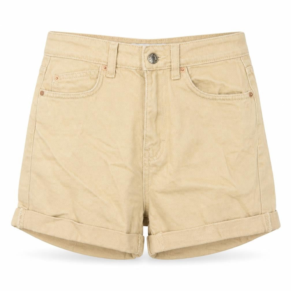 Denim & Co. Womens Beige Cotton Boyfriend Shorts Size 8 Regular Zip