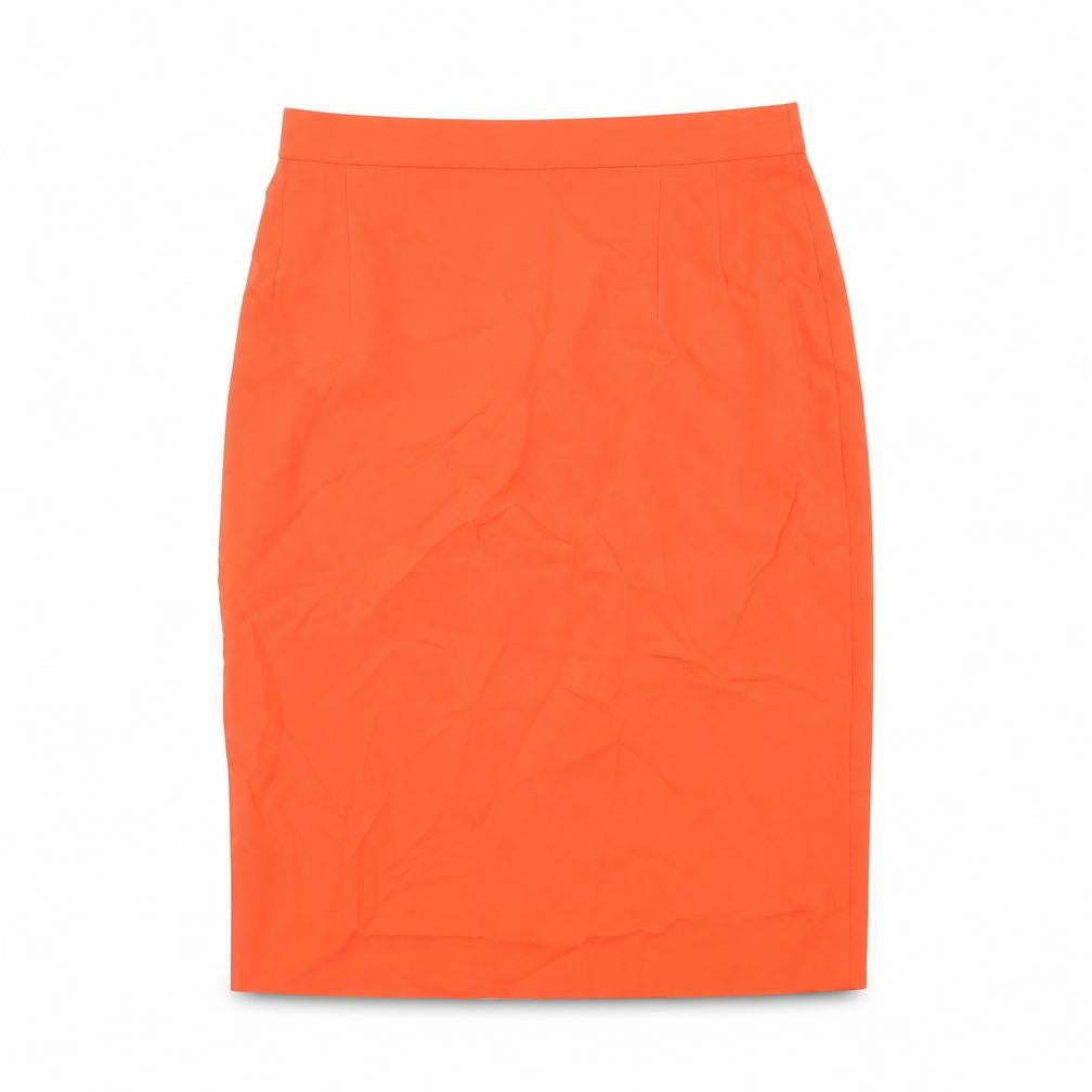 Laurèl Womens Orange Wool Straight & Pencil Skirt Size S Zip