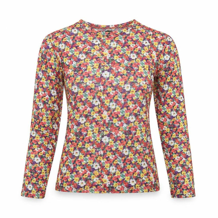 Pull&Bear Womens Multicoloured Floral Polyester Basic Blouse Size M Scoop Neck