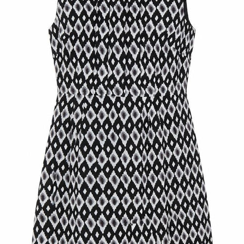 Sugarhill Boutique Womens Black Geometric Polyester A-Line Size XL Round Neck Zip