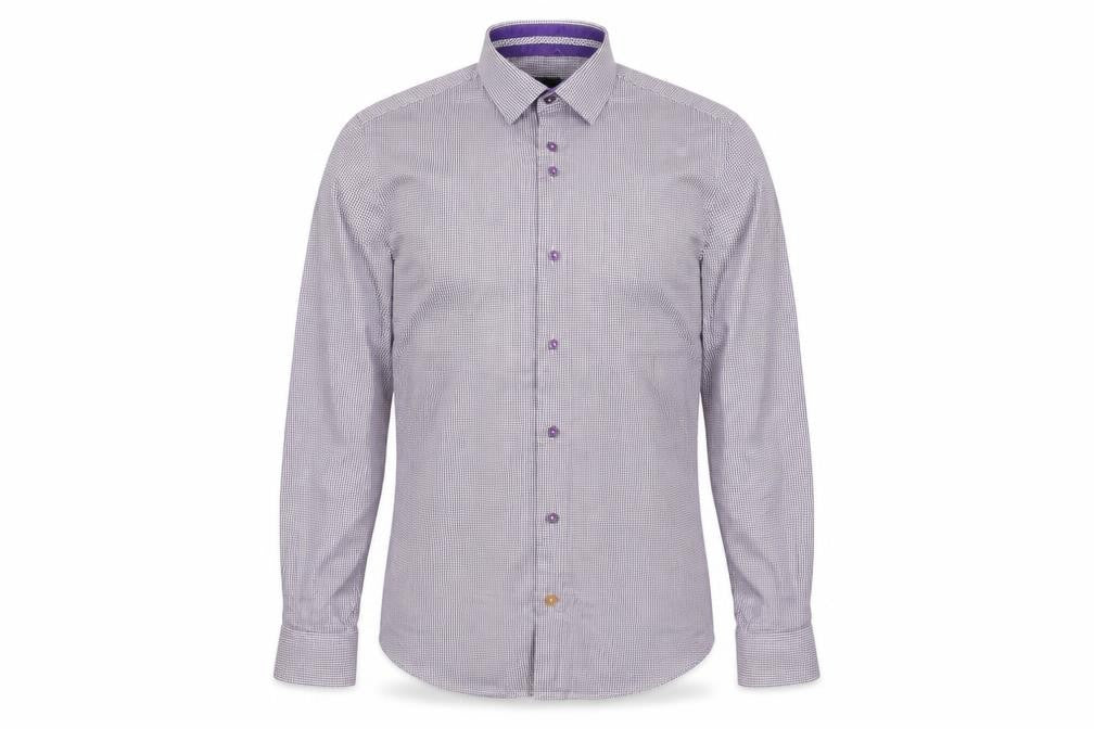 6th Sense Mens Purple Geometric Cotton Button-Up Size M Collared Button