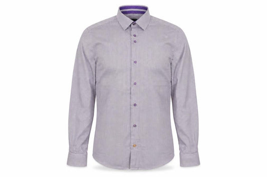 6th Sense Mens Purple Geometric Cotton Button-Up Size M Collared Button