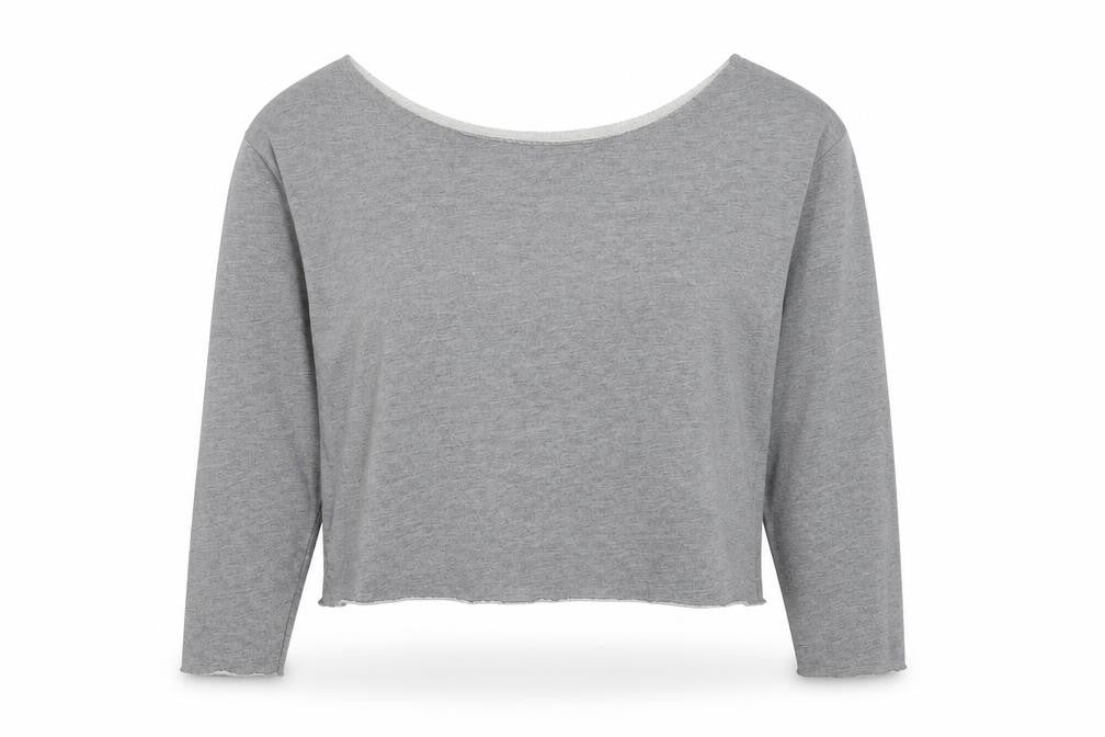 Front view of ASOS women’s grey cotton pullover sweatshirt, size UK 8, pullover
